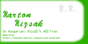 marton mizsak business card